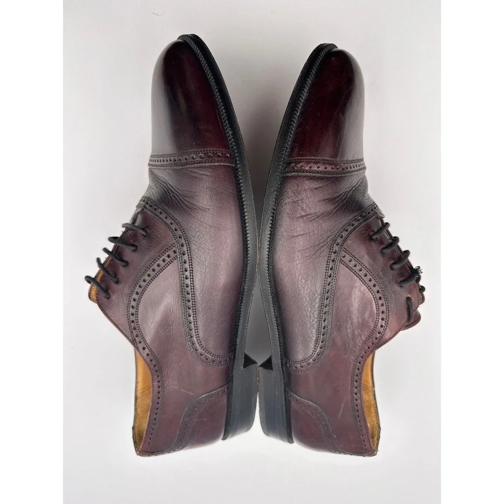 Mezlan Florence Oxford Derby Dress‎ Shoes Mens 10 Brown Leather Brogue Cap Toe